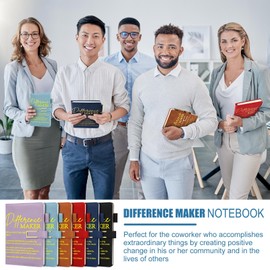 Chuangdi 6 Sets Employee Appreciation Gifts Bulk A5 Leather Journal Notebook with Metal Buckle Ballpoint Pen Thank You Inspiration Gifts for Women Men Teachers Coworker Manager(Difference Maker)