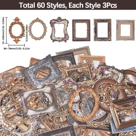 SOFPLATE 180Pcs 6 Styles Vintage Scrapbook Paper Frames Hollow Frame Stickers Retro Border Picture Photo Frames Background Sticker for Scrapbooking Junk Journal Diary Embellishment Album DIY Crafts