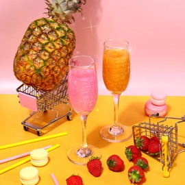 Cotton Candy Glitter Bomb for Drinks, 4 pc Pink Drink Glitter Strawberry Flavor & Gold Glitter Pineapple Flavor, Edible Glitter for Cocktails Sparkling Beverages, Birthday Party Decoration Wedding Supplies