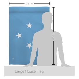 Americana Home & Garden HS140155-BO-03 Micronesia World Nationality Decorative Vertical House Flag Set, 28"x 40" w/Flagpole, Multi-Color