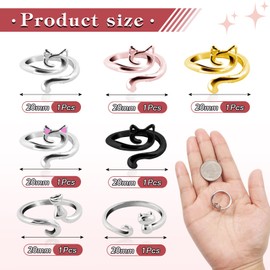 TUUXI Crochet Rings for Finger Adjustable Crochet Tension Rings for Crocheting Knitting Cats Yarn Guide Rings Knitting Crochet Accessories with Plastic Box for DIY Craft 7 Pcs