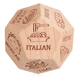 FELTECHELECTR Food Decider Wooden Game Fun Dinner Decision Maker for Family Gatherings Parties Compact Pocket Present for Him Her