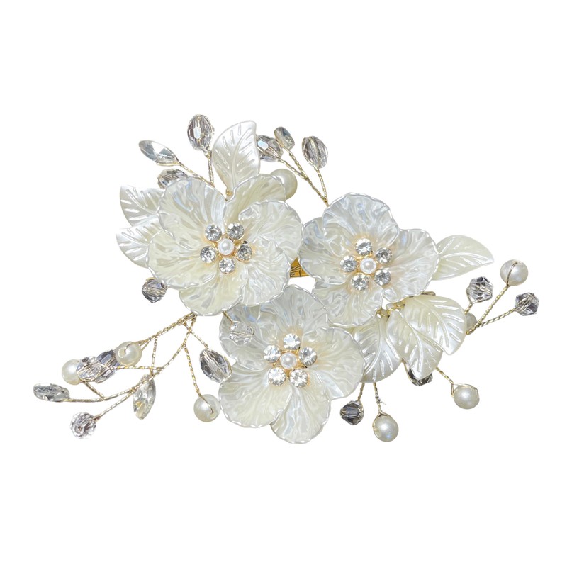 Noguez. Tocado de Novia con Flores, Elegante Accesorio para Dama