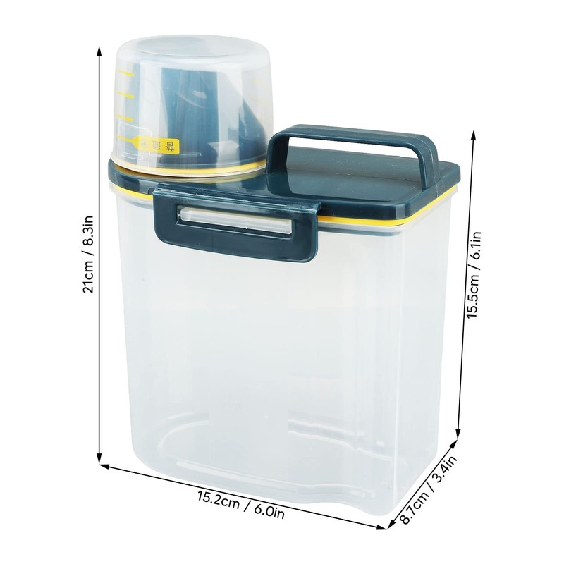 Rice Storage Container, Clear PP Plastic Grain Storage Container with
