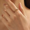 Dainty Gold Ring Open Adjustable Ring Cubic Zirconia Leaf Ring