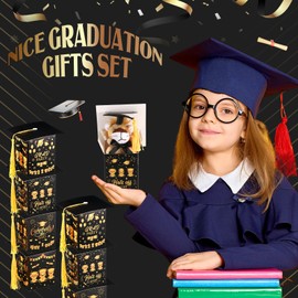 JellyArch 24 Set Mini Graduation Stuffed Animals Bulk with Hat Gift Box Tiny Graduation Plush Small Grad Animals Keychains for 2025 Congrats Grad Exchange Gift Party Favors Supplies