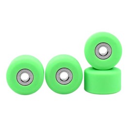 Teak Tuning Apex 71D Urethane Fingerboard Wheels, New Street Shape, 7.7mm Diameter, Ultra Spin Bearings - Made in The USA - Flo Glo Green Colorway