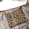 allydrew Large Foldable Tote Nylon Reusable Grocery Bag, Leopard Print