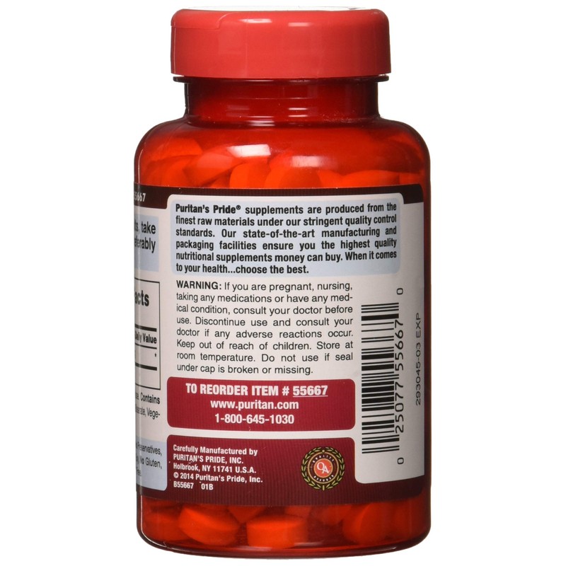 Puritan's Pride Apple Cider Vinegar 600 mg Tablets, 200 Count