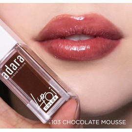 Kit 2 Lip Oil Color Adara Ice Latte y Chocolate Mousse + 2 Lapiz Delineador Ivy Chestnut y Garnet