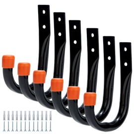 MHHO-WG 6 Pack Heavy Duty Steel Garage Storage Utility Hooks for Garage Wall