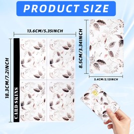 4 Pcs Anti-Wrinkling Removable Credit Card Skins & Debit Card Stickers | Slim, Cute & Stylish Decor for Credit/Debit Cards, ID, Key FOBs – Botanical Leaves & Owl Patterns for Women & Teens