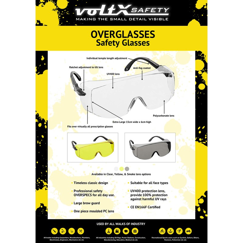 voltX 3 x OVERSPECS' Large Size, Industrial Safety Over Glasses