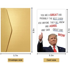 Obbyidk Humor Trump Fathers Day Card, Funny Father's Day Cards from Son Daughter, Happy Father's Day Gifts, You Are A Great Dad