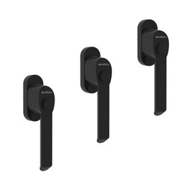 SCHÜCO Window Handle with Push Button Black | Pack of 3 as Economy Set | Window Handle with Lock Button as Child Lock and Burglary Protection from Brand Manufacturer Schüco