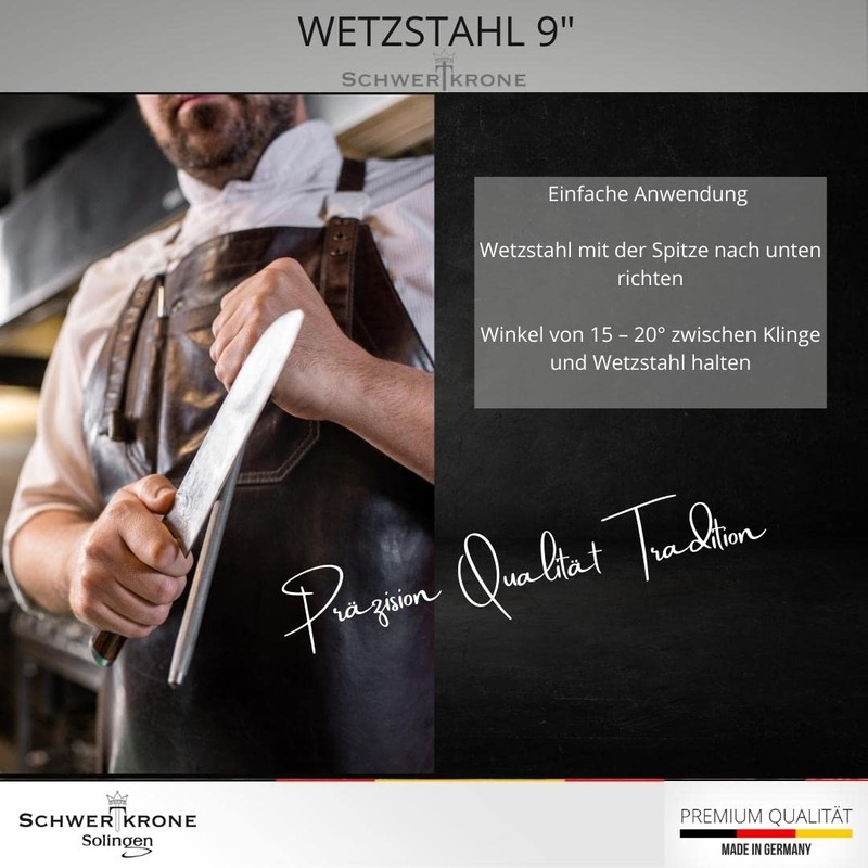 Schwertkrone Sharpening Steel for Professionals Made in Germany from Solingen