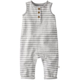 little planet by carter' Organic Cotton Terry Jumpsuit, Grey Stripe, Newborn