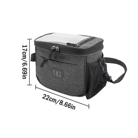 Hitopin 5L Waterproof Bicycle Basket Bag, Bicycle Bag Handlebar Front, Multifunctional Bicycle Bag Handlebar, Bicycle Basket Front Bag, Waterproof with Transparent PVC Window, for All Mobile Phones
