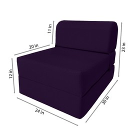 Danfuton Sleeper Chair Folding Foam Beds, Convertible Sofa Mattress 6 x 24x70 Purple