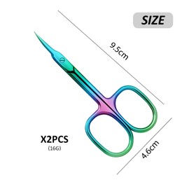 Pack of 2 Coloured Titanium Scissors for Dead Skin, Made of Stainless Steel, Rustproof and Durable, Suitable for Trimming Dead Skin Areas and Daily Care