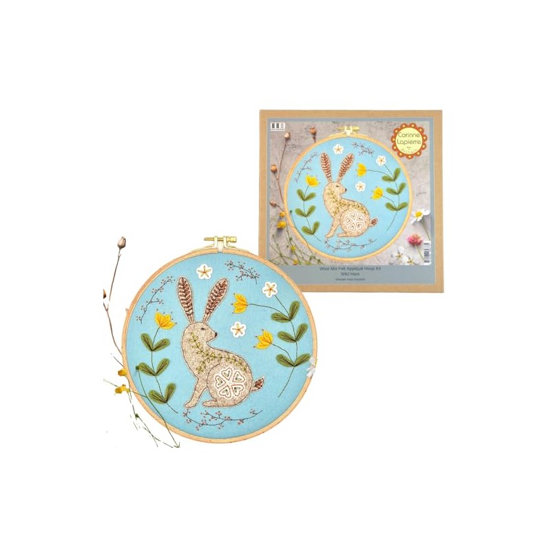 Corinne Lapierre Wild Hare Felt Appliqué Hoop Kit, Small