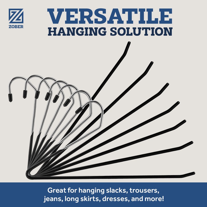 Zober Pants Hangers Non Slip - 20 Pack Open Ended