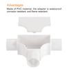 MECCANIXITY PVC Conduit Coupler T-Shaped Fittings Connectors Wire Box White