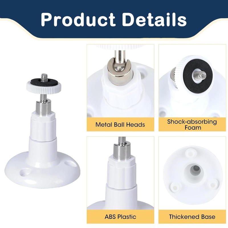 4 Pcs Ring Camera Mount, Wall Mounted Camera Brackets, Ring