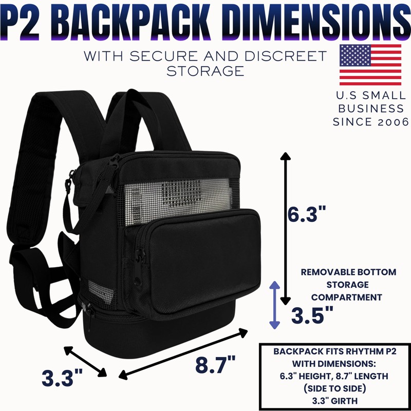 Backpack Fit for Rhythm P2 and React Health POC2000–Lightweight, Mesh