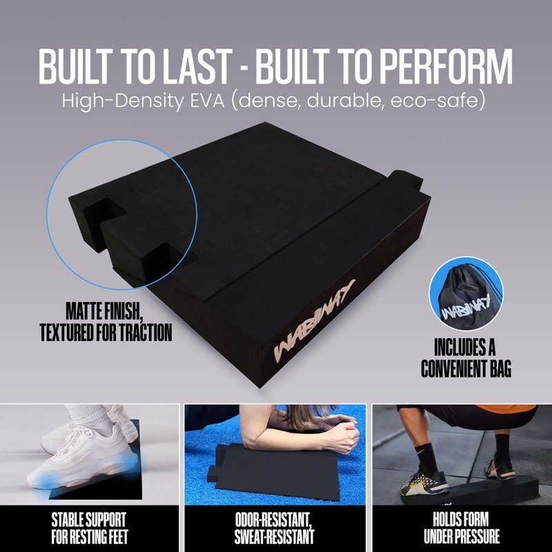WABIWAY Squat Wedge Block – 2-in-1 Heel Elevated Slant Board