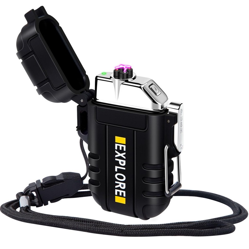 LcFun Electric Plasma Lighter - Windproof, Waterproof, USB Rechargeable with