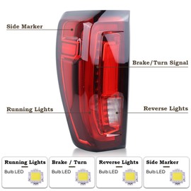 KAMDKI LED Type Tail Light LH Rear Lamp Fit for 2019 2020 2021 2022 2023 2024 GMC Sierra 1500 2500HD 3500HD Limited With Bulbs Left Driver Side Rear Lights GM2800310 86820473 84968740