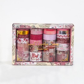 MSLSOZ Washi Tape Set - 24 Vintage Decorative Tapes with Unique Patterns, 5 Sizes (1 Gold & 1 Silver Foil) - Ideal for Scrapbooking, Journaling, DIY & Gifts