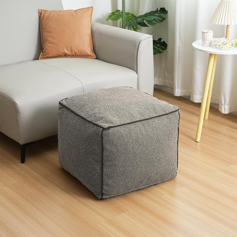Pouf Ottoman Stuffed Modern Foam Filled Foot Rest Poufs for