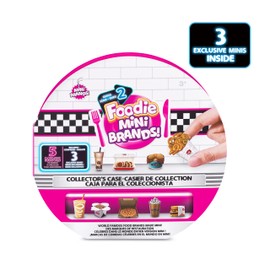 Foodie Mini Brands Series 2 Collector's Case by Zuru - Kids Toy, Includes Real Miniature Fast Food Brands Collectibles, 5 Mystery Minis/3 Exclusive Minis and Collector's Case for Display and Storage