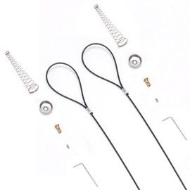 2 Pcs Gate Latch Cable Pull, Stainless Steel Spring Loaded Latch Kit for Outdoor Gates, Latch Pull Adjustable from 2” to 6” Thick Gates