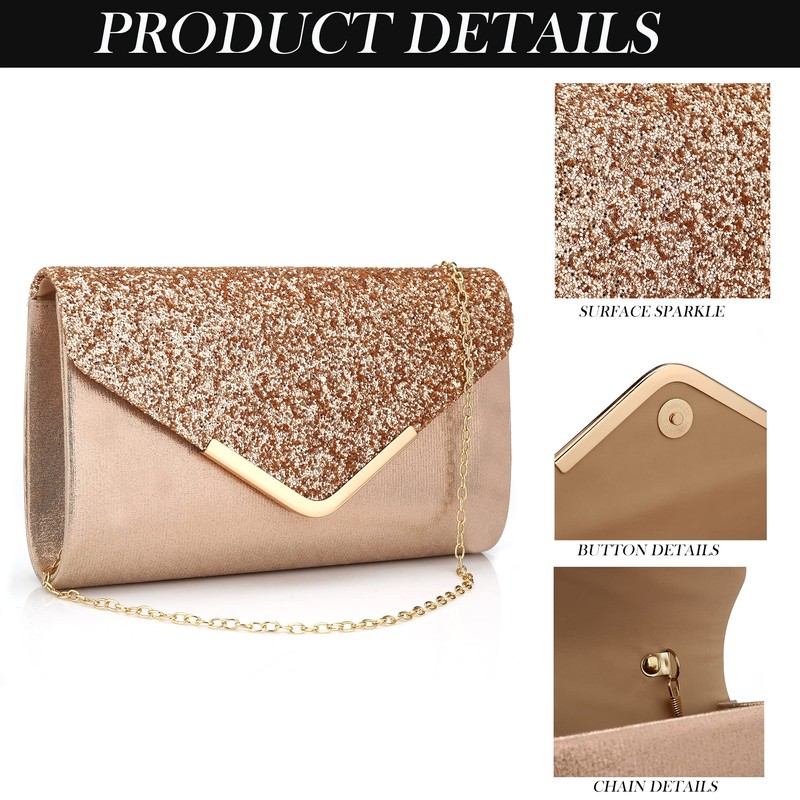 Milky Way Women's Envelope Clutch Bag Sequins Evening Handbag Purse