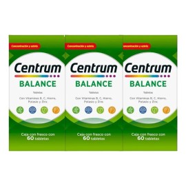 Pack Multivitamínico Centrum Balance Vitamina Hierro Potasio Zinc Tabletas