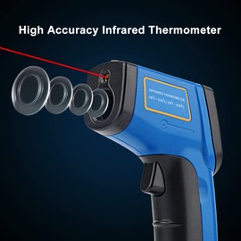 Infrared Thermometer, XRCLIF Laser Temperature Gun with LCD Display, Meat Thermometers Included, IR Thermometer Gun for Cooking/Pizza Oven/BBQ, Pizza Oven Thermometer, -58℉～986℉ (Not for Human)