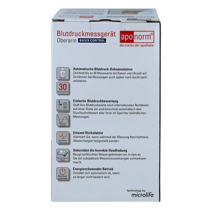Aponorm Blood Pressure Monitor Base Control Upper Arm