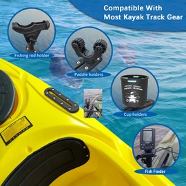 Huntury Kayak Track, Kayak Low Profile Track, Kayak Rail, Kayak Accessories Mount Track, Kayak Gear Track for Fishing Rod Holder, Fish Finder, Cup Holder, Anchor Cleat, Pack of 1, 7"