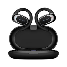 SANSUI サンスイ ワイヤレスイヤホン bluetooth イヤフォン ブルートゥース Bluetooth V5.4 ノイズキャンセリング 自動ペアリング マルチポイント接続 耳を塞がない 耳掛け式 IPX4防水規格 Type-C 急速充電 AAC SBCコーデック 小型 軽量 会議通勤 通学 スポーツ 音楽 ゲーム W92 (ブラック)