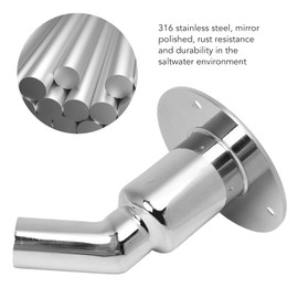 Through-hull Exhaust Cover, 316 Stainless Steel Through-hull Exhaust Fitting for 24mm Pipes, Diesel Heaters Through-hull Sleeve (Bending)