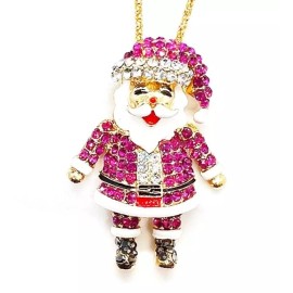 Unbranded Purple SANTA Claus Christmas Pendant Necklace