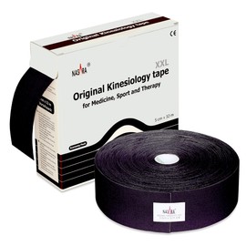 Nasara Original Kinesiologie Physio XXL Tape für Sport und Medizin, Rollengröße 5cm x 32m, schwarz