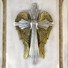 Top Brass Decorative Angel Wing Wall Cross – Gold and
