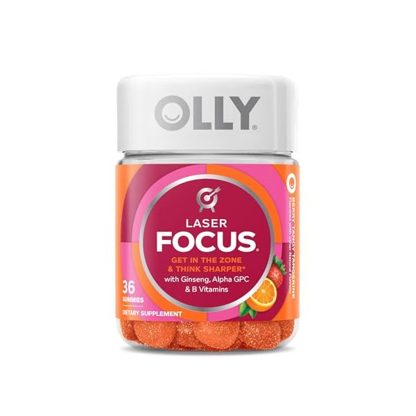 OLLY OLLY Laser Focus Gummy, Ginseng, Alpha GPC, B Vitamins,