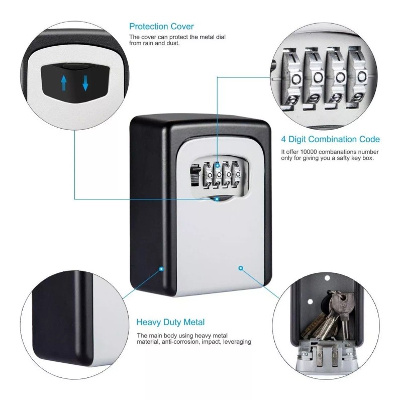 ML Candado De Pared De Combinacion. Caja Para Llaves