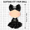 Doll Clothes for 17 cm Dolls, Cowl Outfit Bow Clips