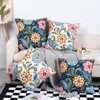 ZFENGYYUAN NAVY Flower Pillow Covers 45x45 cm Cushion Covers Polyester